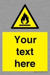 Custom flammable sign